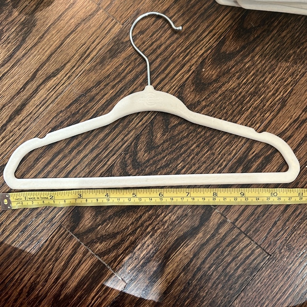 45 children’s kids hangers (11 inches wide) 2T-4T age velvet non slip beige
